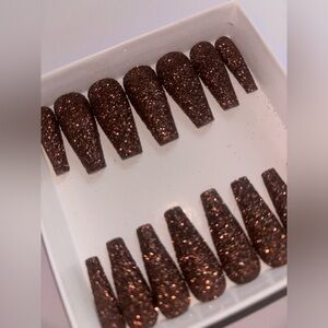 NOVA NAILS | “CAPPUCCINO” LONG COFFIN